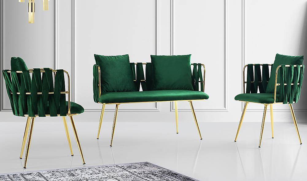 Çınar Yeşil Çay Seti Koltuk Çay Seti Koltuk