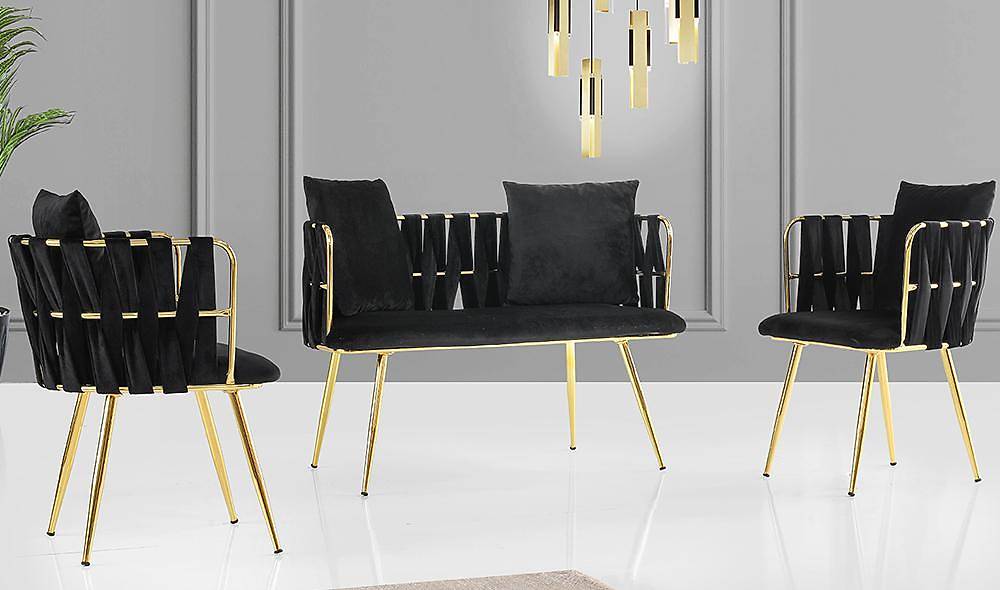 Çınar Siyah Çay Seti Koltuk V2 Çay Seti Koltuk