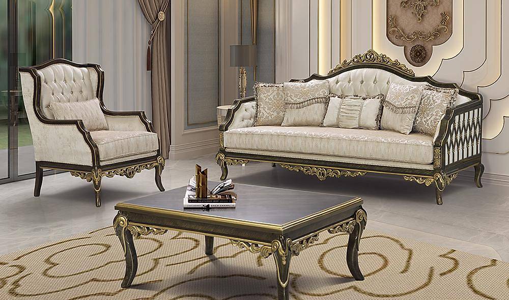 Siyah İnci Klasik Koltuk Takımı İndirimli Mobilya