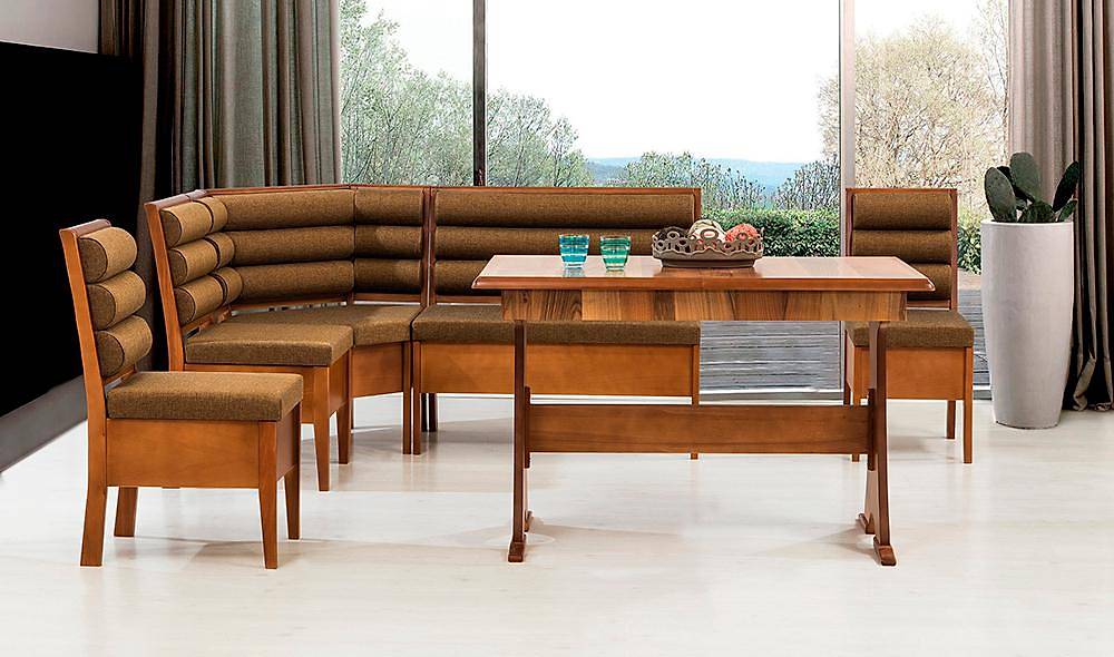 Bombeli Mutfak Köşe Takımı - Kahve Mutfak Köşe Takımları