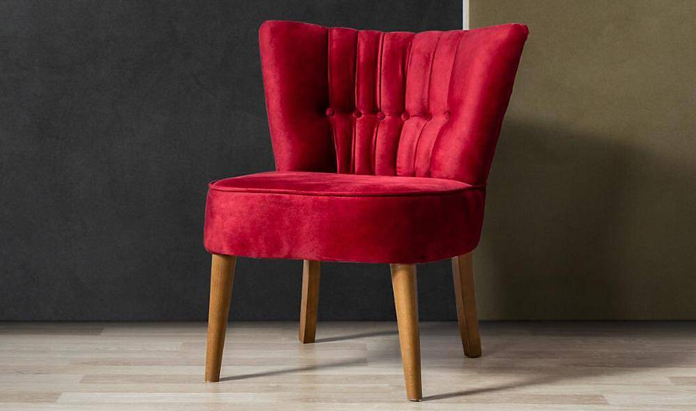 Sofia Kırmızı Berjer Çay Seti Koltuk