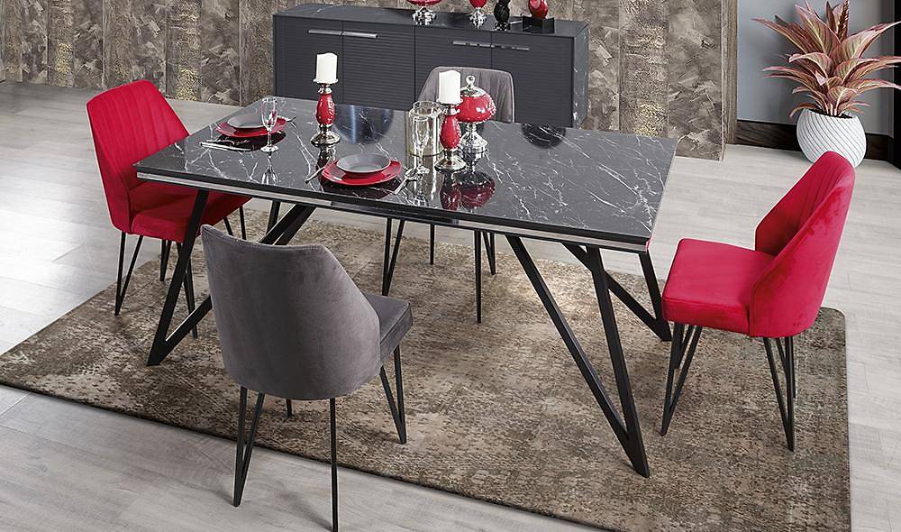 Salvador Antrasit Yemek Masası Takımı İndirimli Mobilya