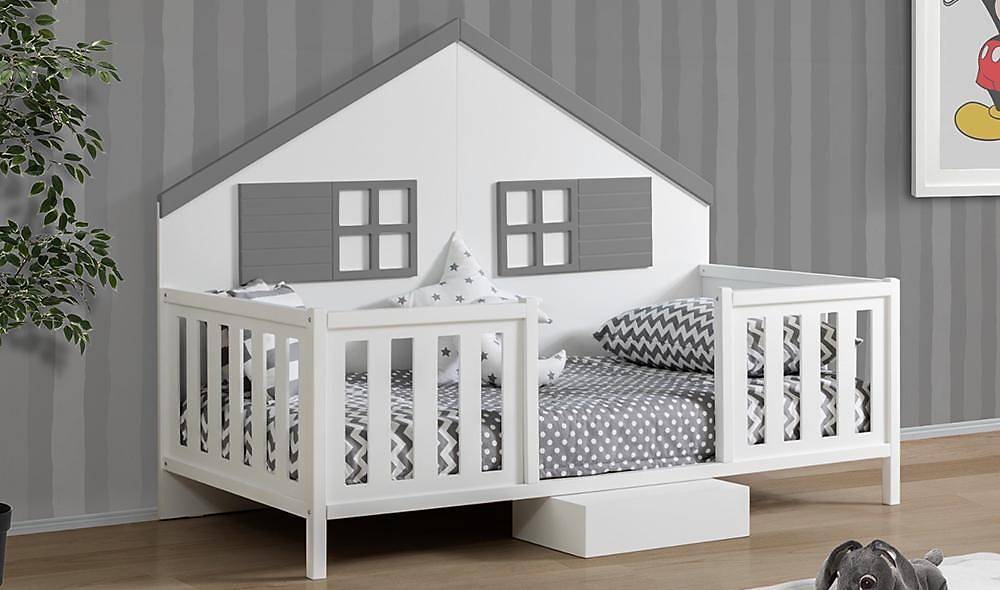 Stars Montessori Karyola Gri İndirimli Mobilya