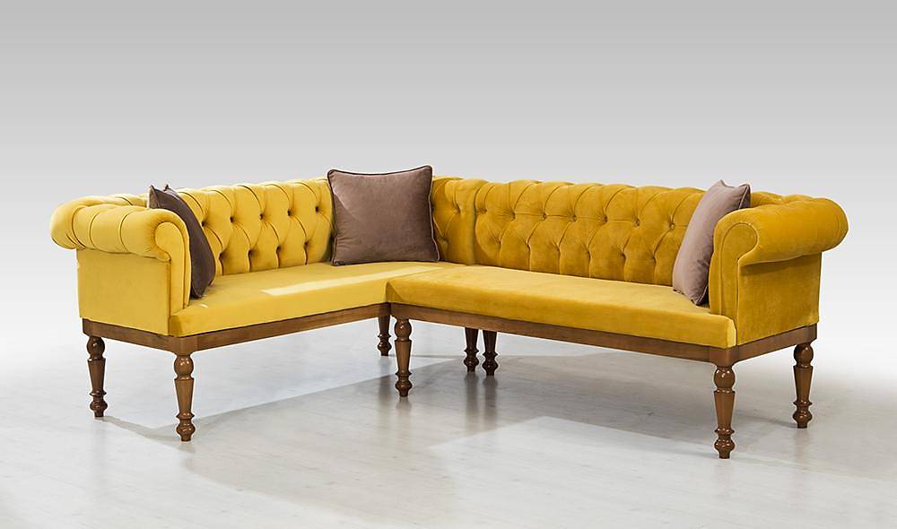 Elit Chester Sarı Mutfak Köşe Takımı Mutfak Köşe Takımları