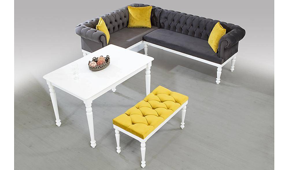 Elit Chester Sarı Mutfak Köşe Takımı Mutfak Köşe Takımları