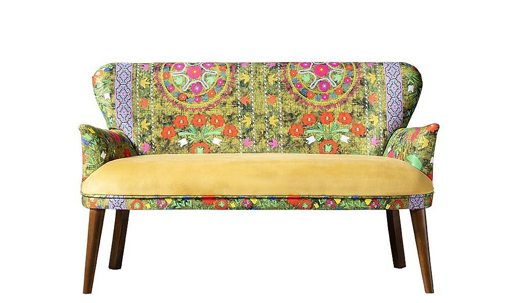 Hawaii Sarı İkili Kanepe Çay Seti Koltuk