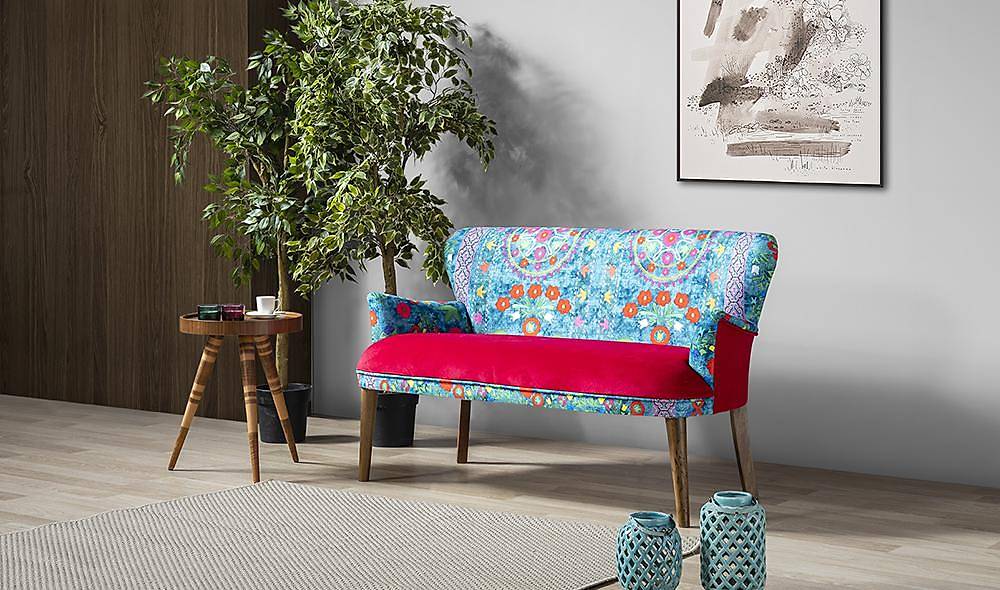 Hawaii Kırmızı İkili Kanepe Çay Seti Koltuk