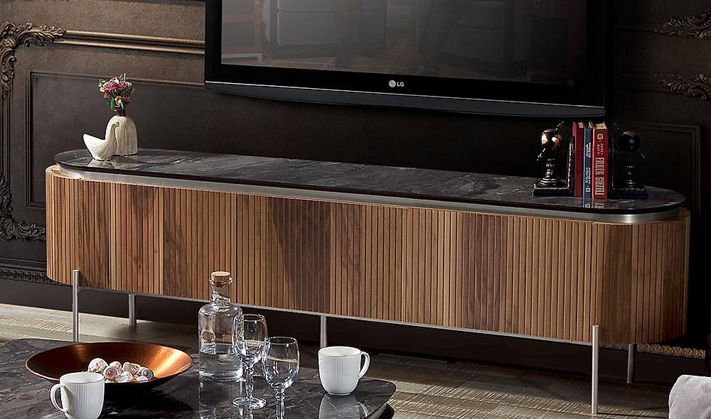 Mood Ceviz Gümüş Tv Sehpası İndirimli Mobilya