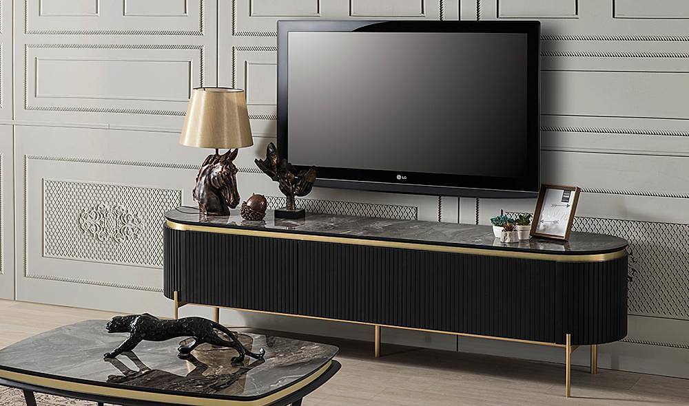 Mood Siyah Gold Tv Sehpası İndirimli Mobilya
