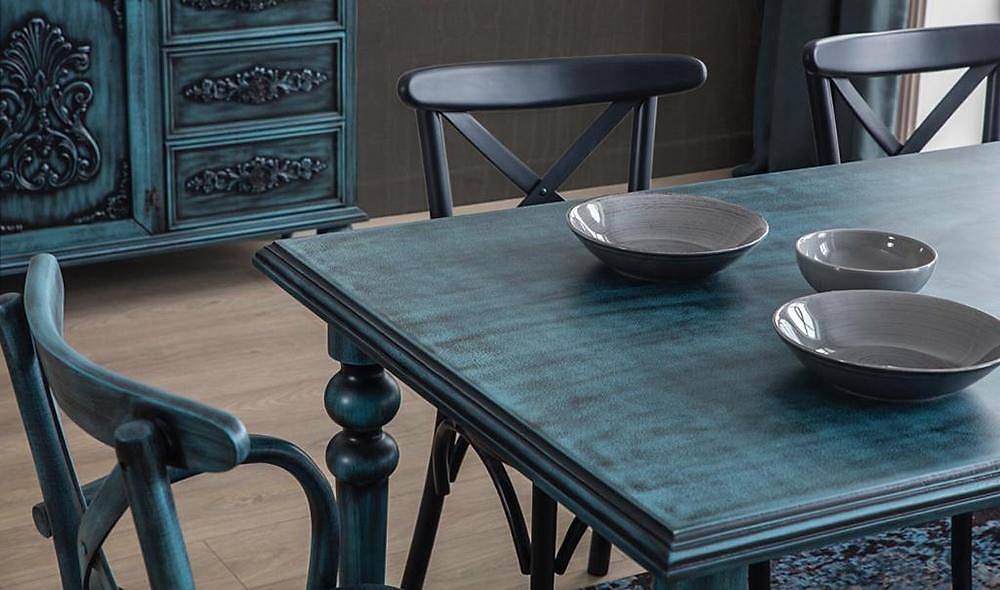 Alara Mavi Yemek Masası Takımı Yemek Masası Takımı