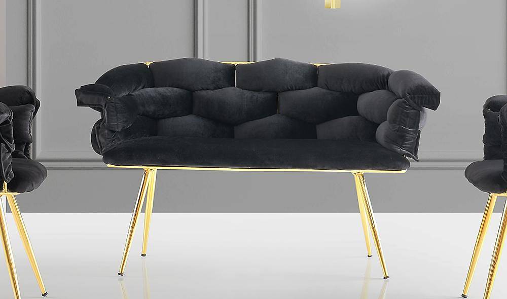 Balon Siyah Çay Seti Koltuk Çay Seti Koltuk