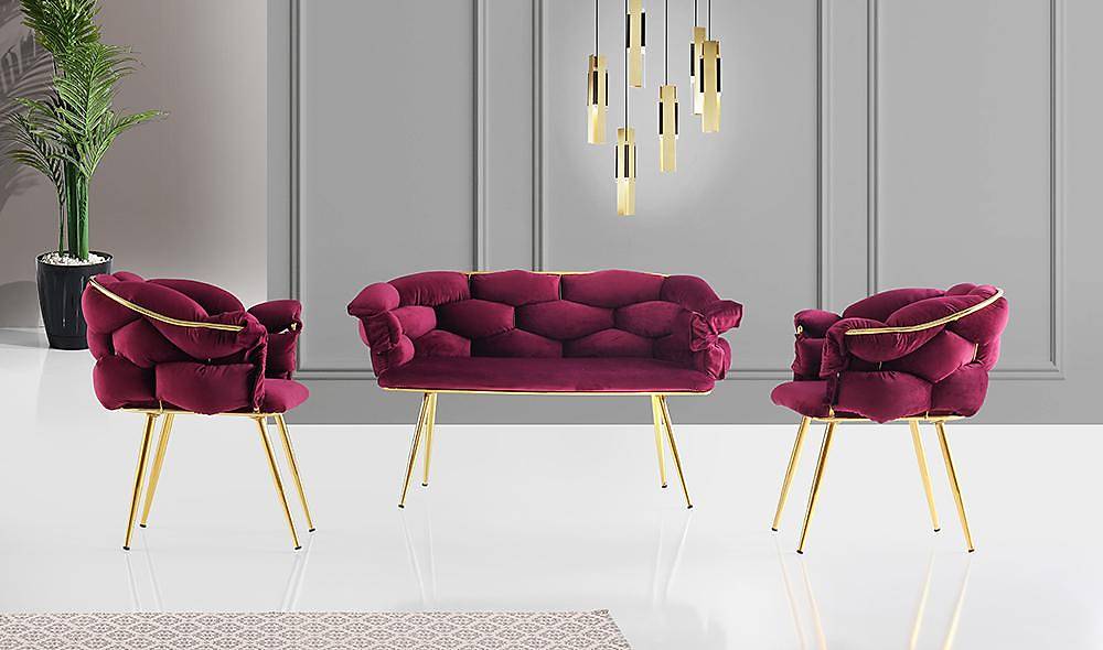 Balon Mor Çay Seti Koltuk Çay Seti Koltuk