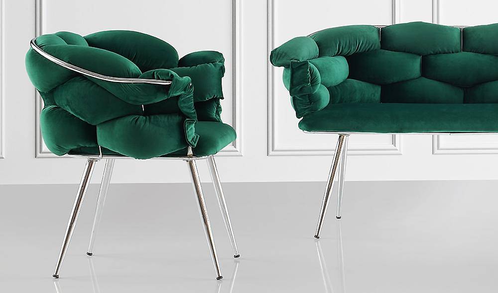 Balon Yeşil Çay Seti Koltuk Çay Seti Koltuk