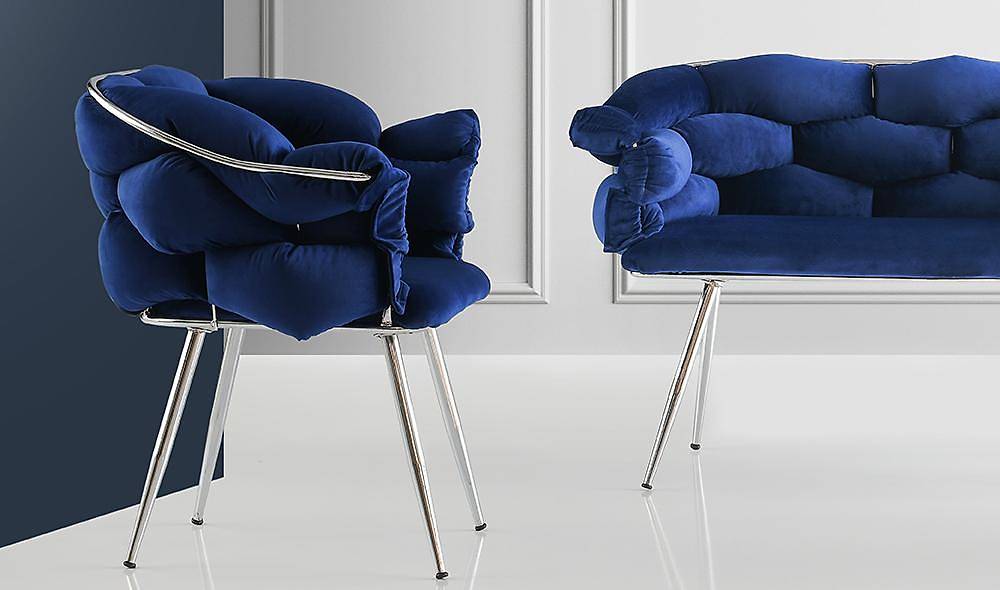 Balon Mavi Çay Seti Koltuk Çay Seti Koltuk