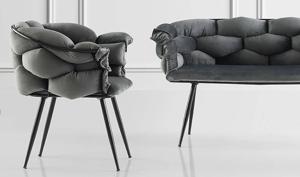 Balon Gri Çay Seti Koltuk Çay Seti Koltuk