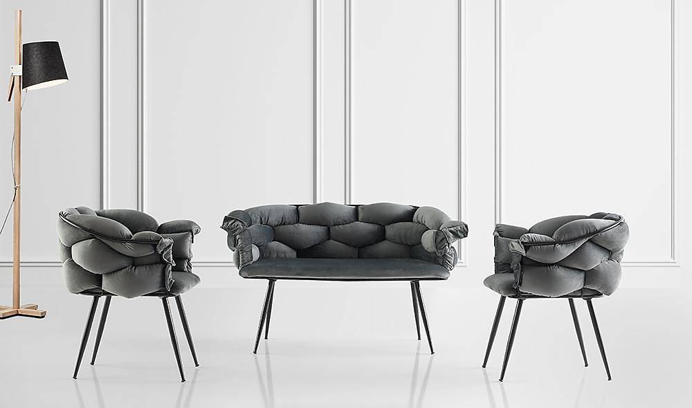 Balon Gri Çay Seti Koltuk Çay Seti Koltuk