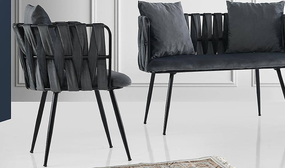 Çınar Antrasit Çay Seti Koltuk Çay Seti Koltuk