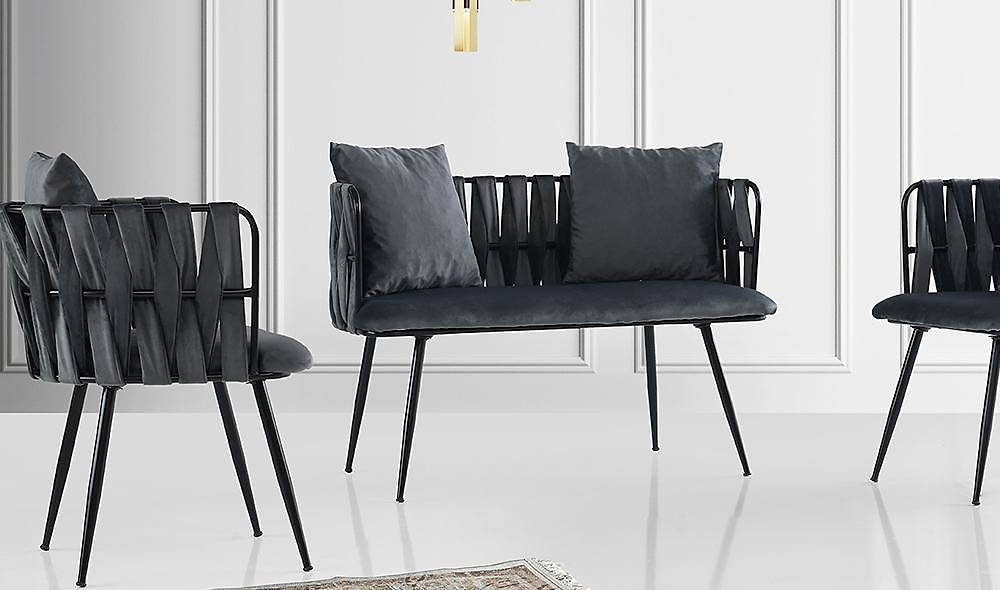 Çınar Antrasit Çay Seti Koltuk Çay Seti Koltuk