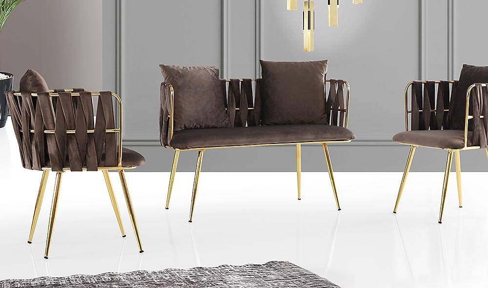 Çınar Kahverengi Çay Seti Koltuk Çay Seti Koltuk