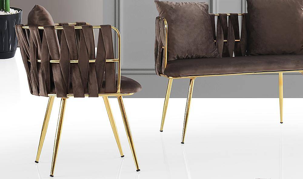 Çınar Kahverengi Çay Seti Koltuk Çay Seti Koltuk