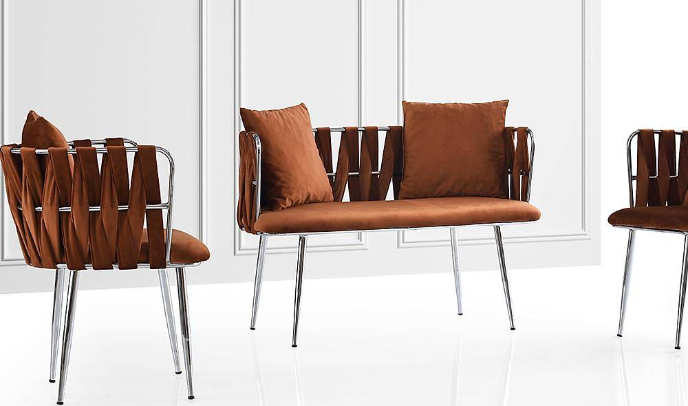 Çınar Turuncu Çay Seti Koltuk Çay Seti Koltuk