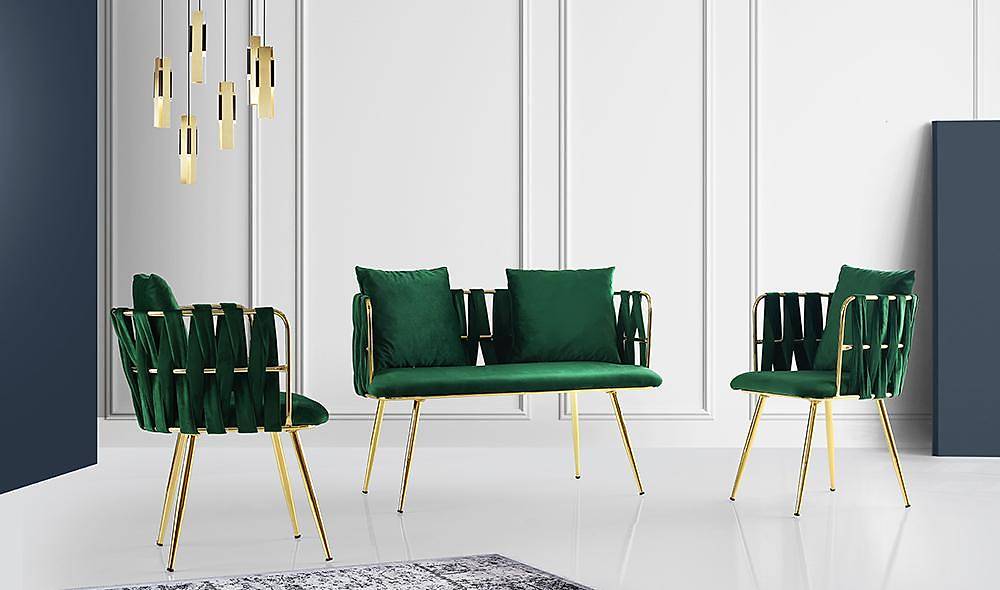 Çınar Yeşil Çay Seti Koltuk Çay Seti Koltuk