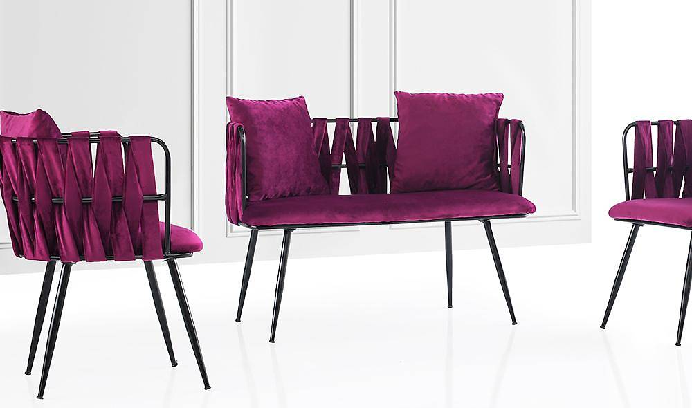 Çınar Mor Çay Seti Koltuk Çay Seti Koltuk