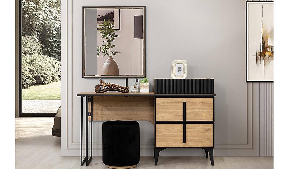 Pena Bazalı Yatak Odası - Köşe Dolaplı Giyinme Odası