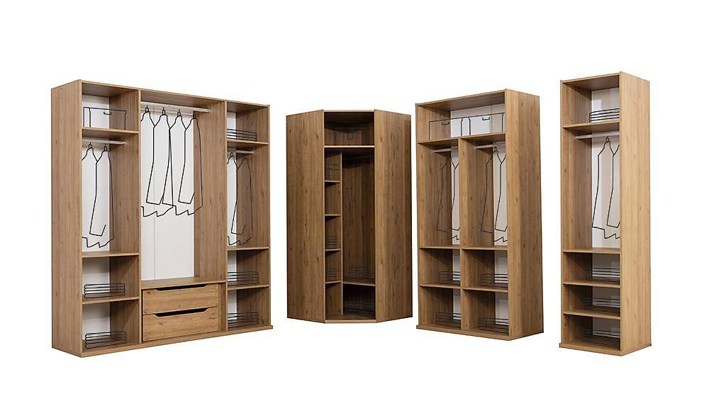 Pena Bazalı Yatak Odası - Köşe Dolaplı Giyinme Odası