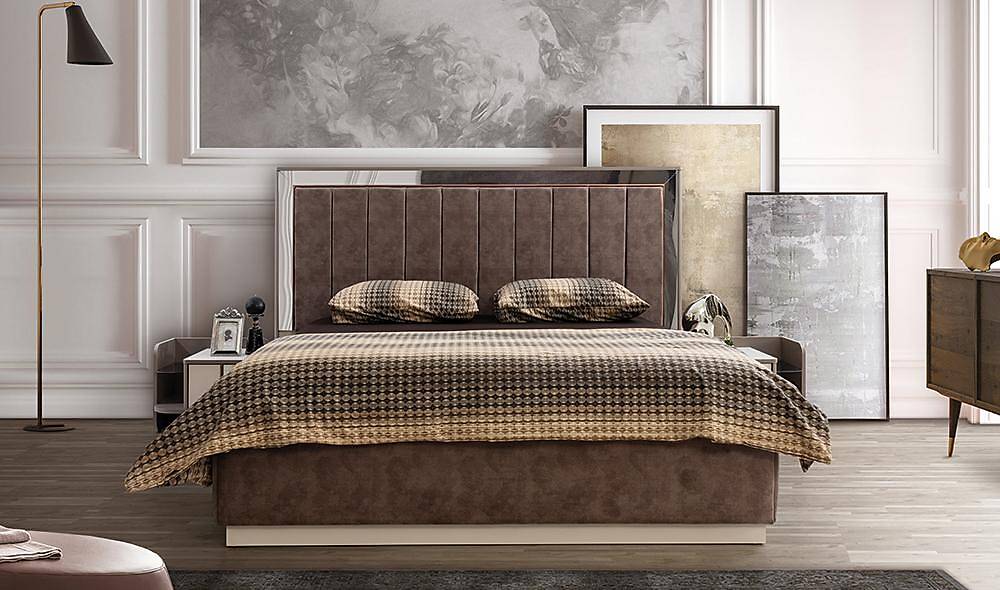 Valdes Bazalı Yatak Odası - Köşe Dolaplı Giyinme Odası