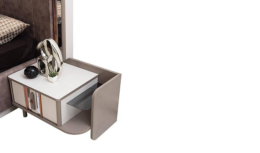 Valdes Bazalı Yatak Odası - Köşe Dolaplı Giyinme Odası