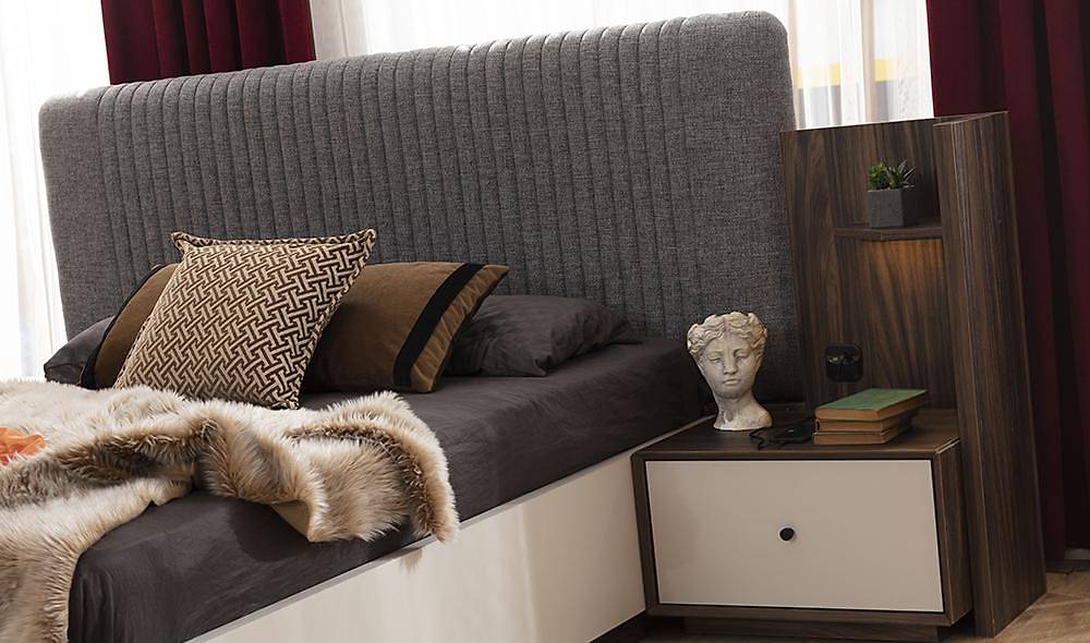 Martha Bazalı Yatak Odası - Köşe Dolaplı Giyinme Odası