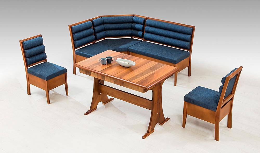 Bombeli Mutfak Köşe Takımı - Lacivert Mutfak Köşe Takımları