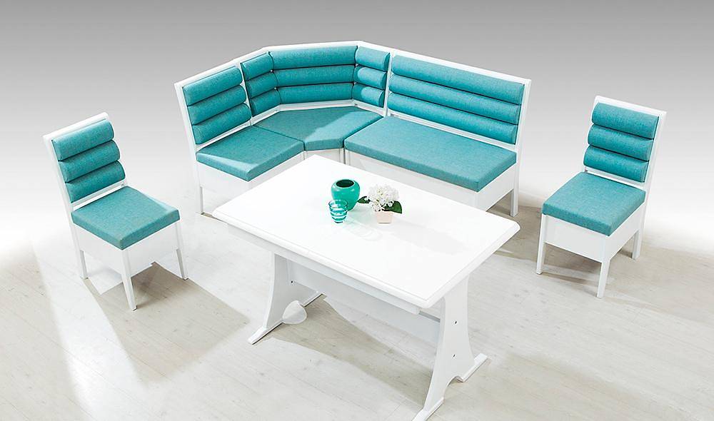 Bombeli Mutfak Köşe Takımı - Beyaz Mutfak Köşe Takımları