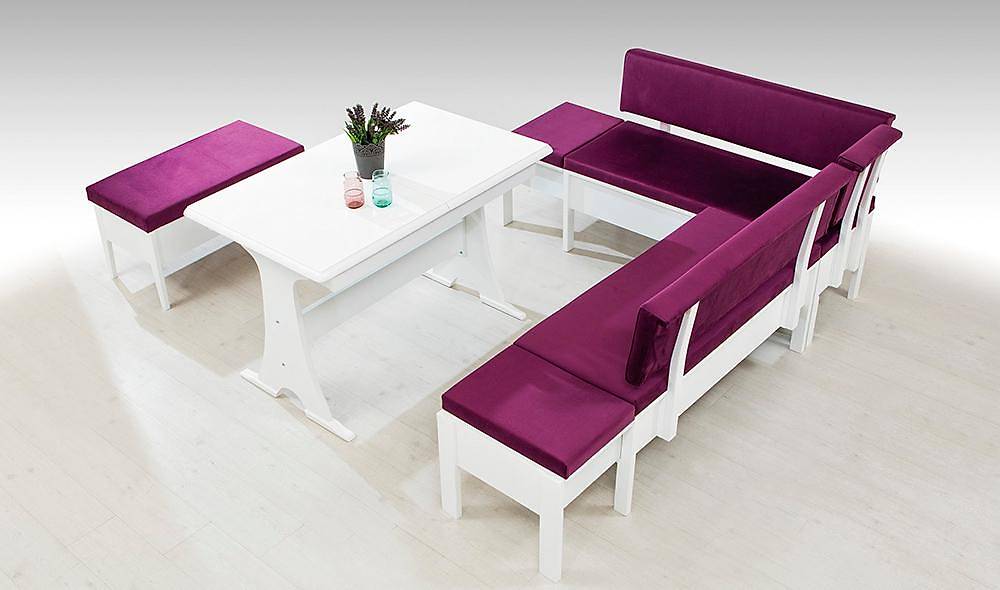 1010 Mutfak Köşe Takımı - Beyaz Mutfak Köşe Takımları