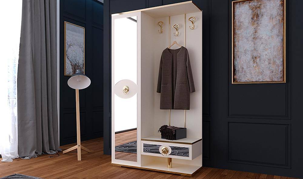 Kamer Krem Tek Kapak Portmanto Vestiyer Portmanto