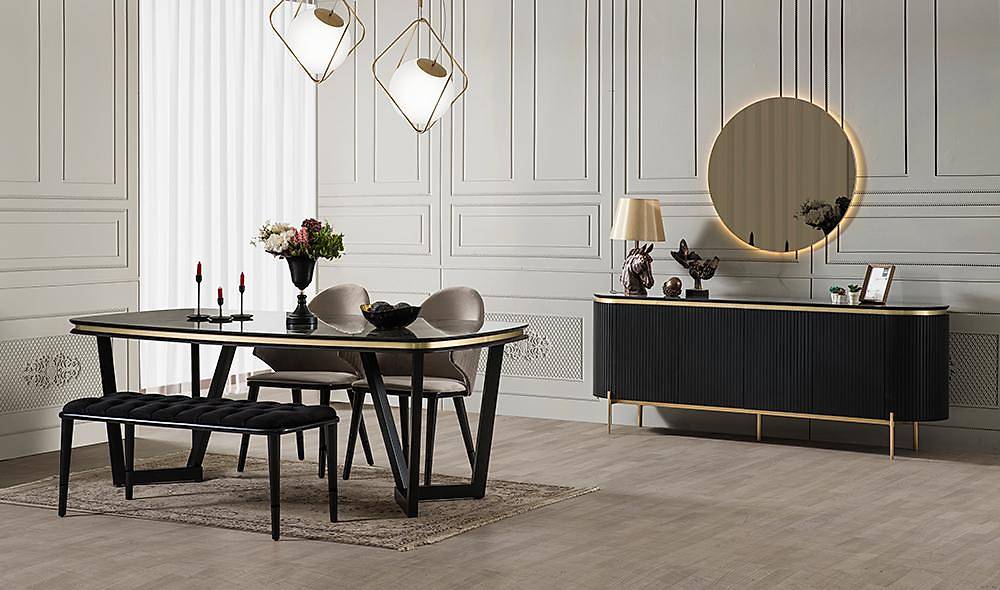Mood Siyah Gold Yemek Odası Yemek Odası