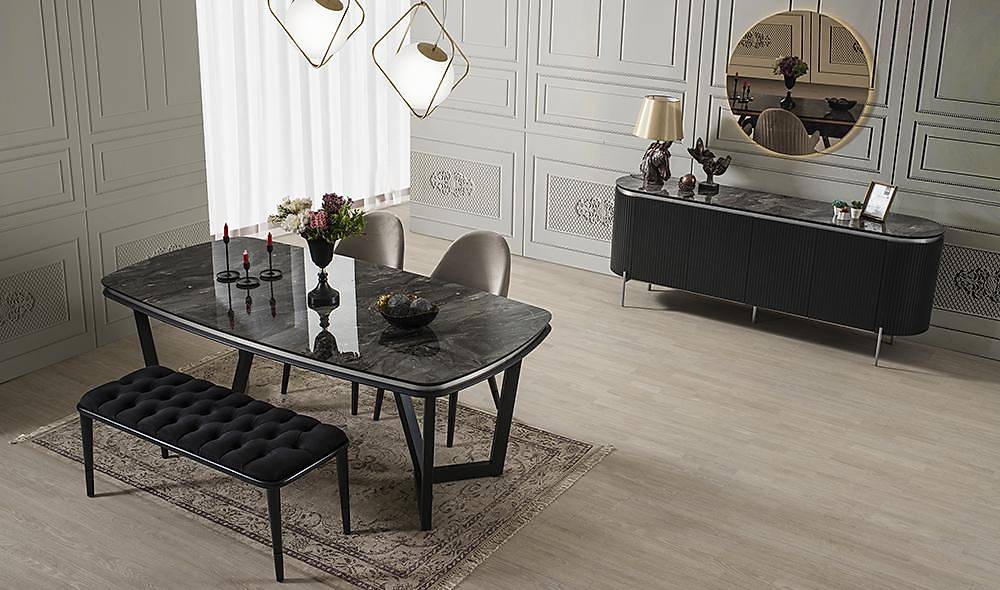 Mood Siyah Gümüş Yemek Odası Yemek Odası