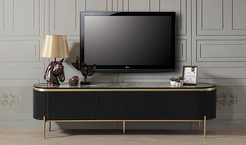 Mood Siyah Gold Tv Sehpası TV Ünitesi
