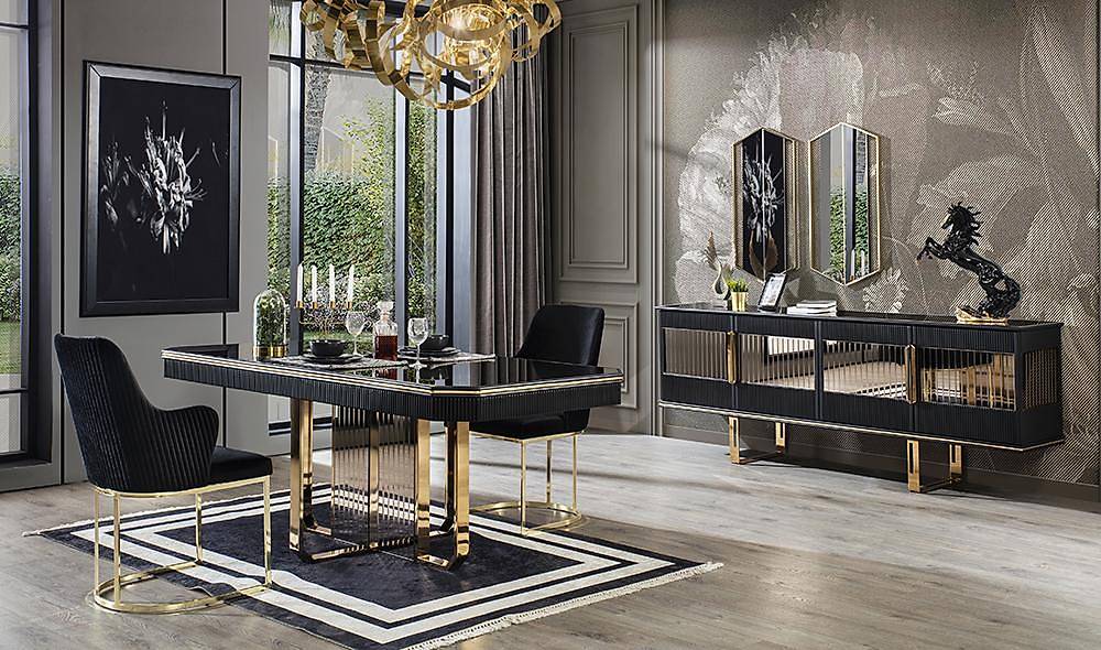 Cavalli Luxury Siyah Yemek Odası Luxury Yemek Odası