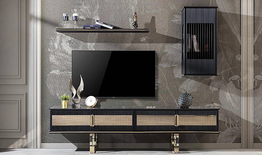 Cavalli Luxury Siyah Tv Ünitesi TV Ünitesi