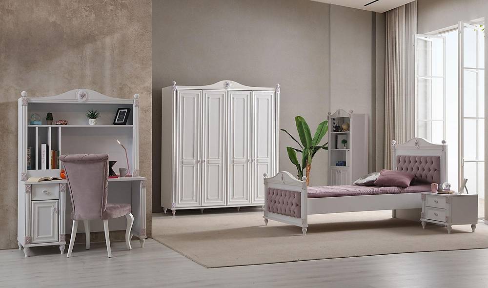 White Romantic 4 Kapılı Genç Odası Genç Odası