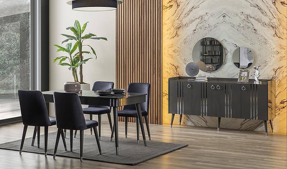 Karnaval Antrasit Yemek Odası Yemek Odası