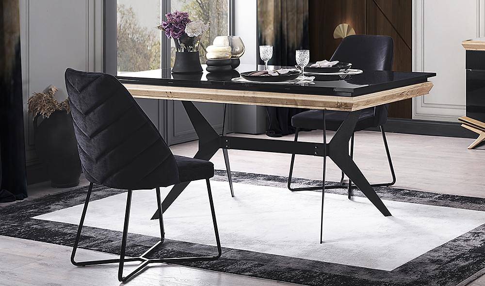 Larina Siyah Masa Takımı Masa Sandalye