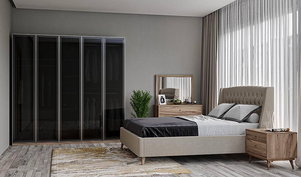 Carmine 5 Kapılı Cam Yatak Odası Yatak Odası