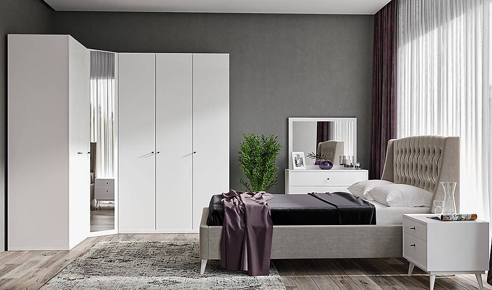 Carmine Large Medium Köşe Yatak Odası Yatak Odası