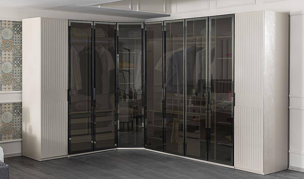 Milenyum Köşe Gardolap V2 Kapaklı Gardırop