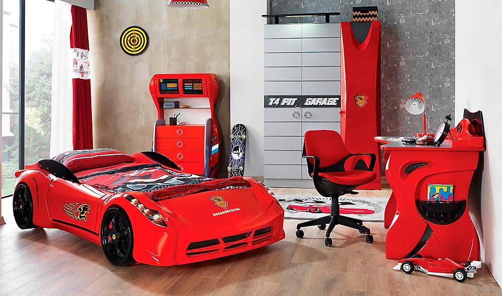 Tt Arabalı Genç Odası - Kırmızı Genç Odası