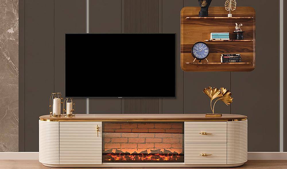 Pruva Şömineli Tv Ünitesi TV Ünitesi