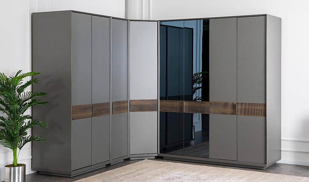 Athena Köşe Gardolap Kapaklı Gardırop